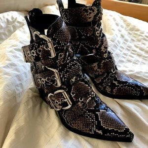 Jeffrey Campbell Caceres Snake Print Bootie